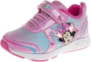 Disney Girls Minnie Mouse Light Up Laceless Running Shoes (Toddler/Little Girl)