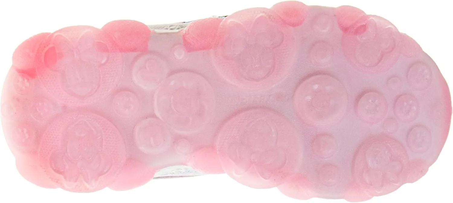 Disney Girls Minnie Mouse Light Up Laceless Running Shoes (Toddler/Little Girl)