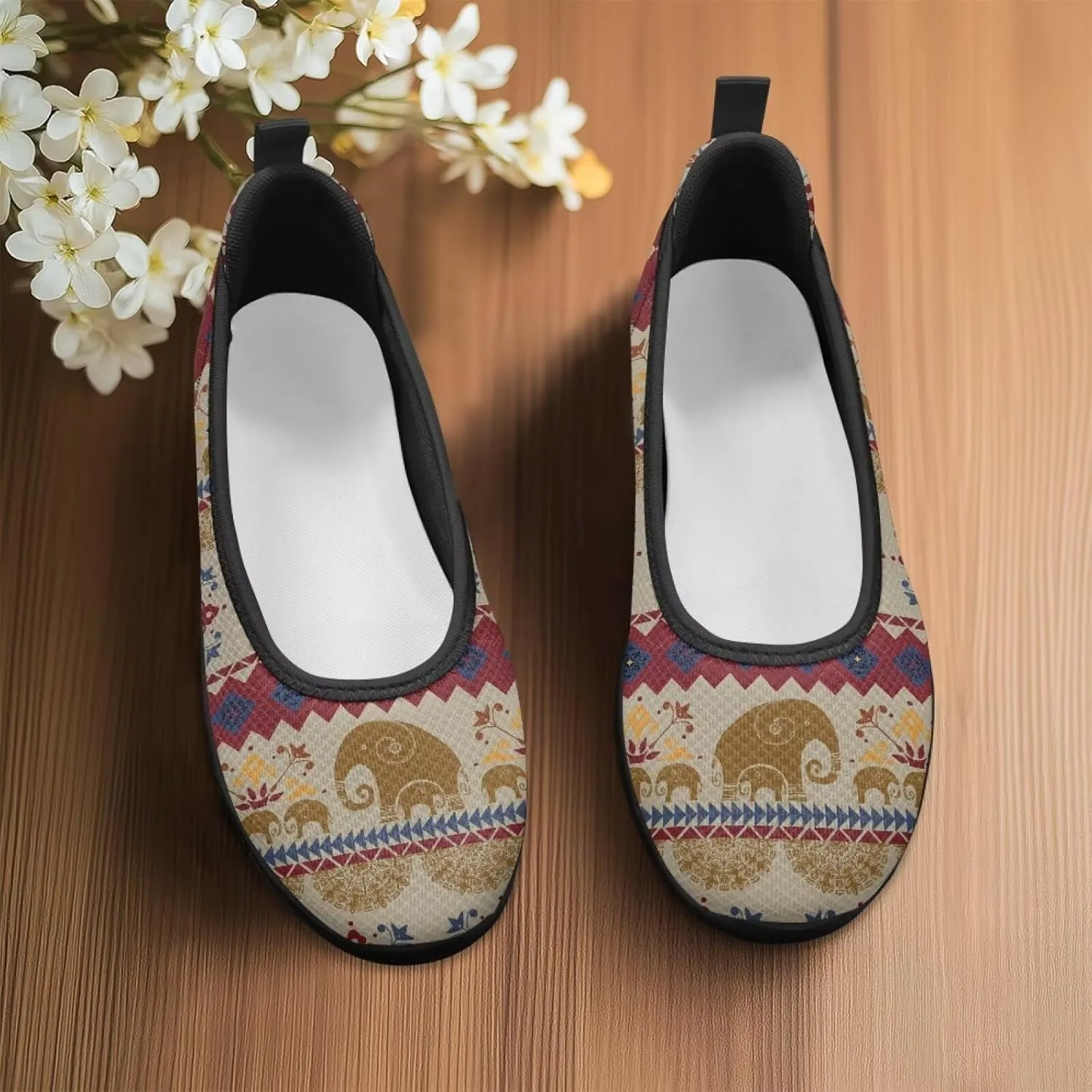 Doojoayie Ladies Tennis Shoes Slip On Flats for Women Casual Everyday Footwear