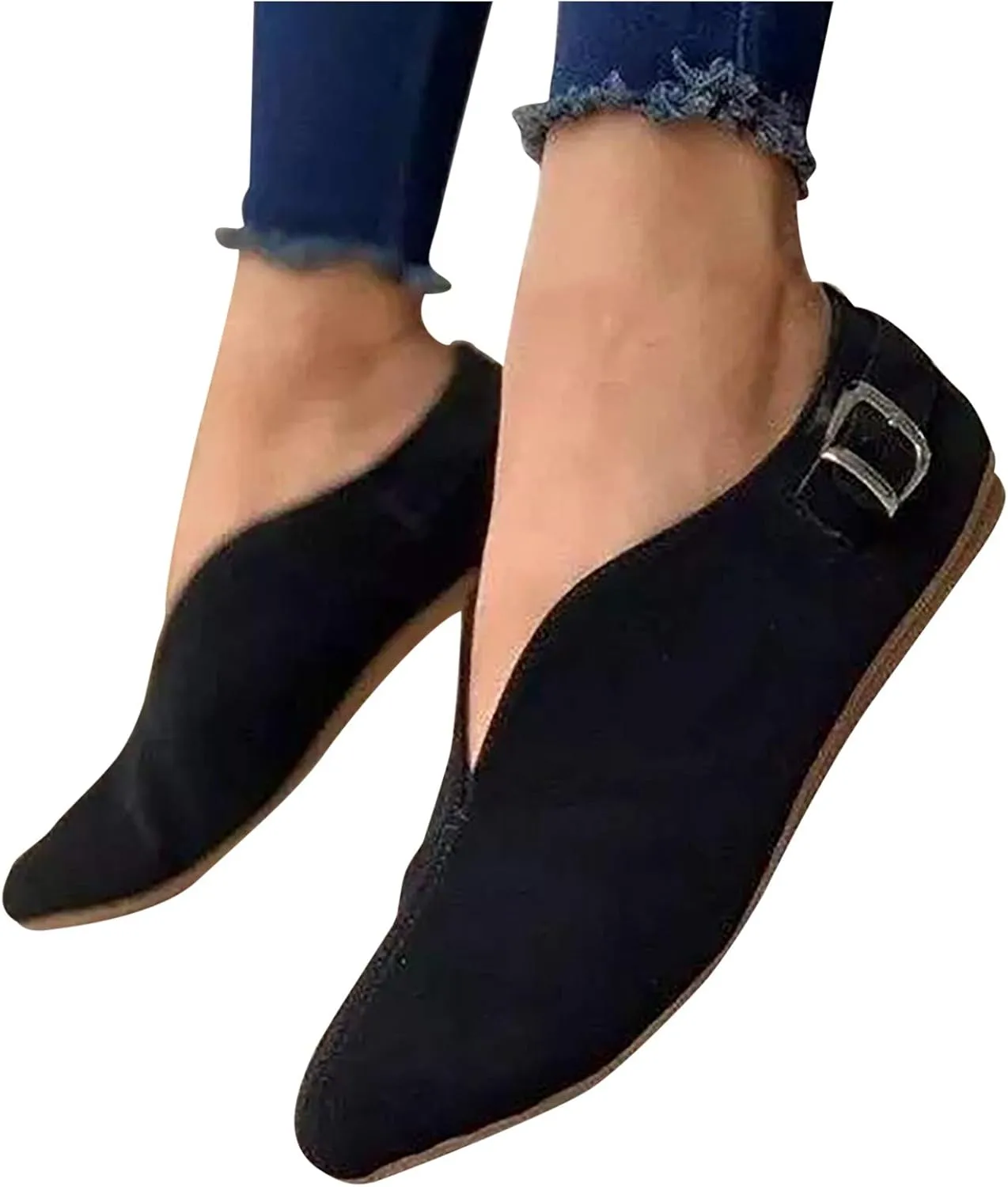 Dress Shoes for Women Low Heels Comfortable Women Loafers Slip on Non Slip Low Top CasualCover Heel Round Toe Womens Christmas Shoes Tennis Shoes Womens