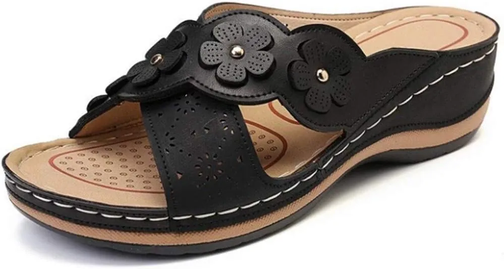 Fashion Slides Sandals for Women Open Toe Arch Support Slides Fashion Slippers Women's Pillow Slippers