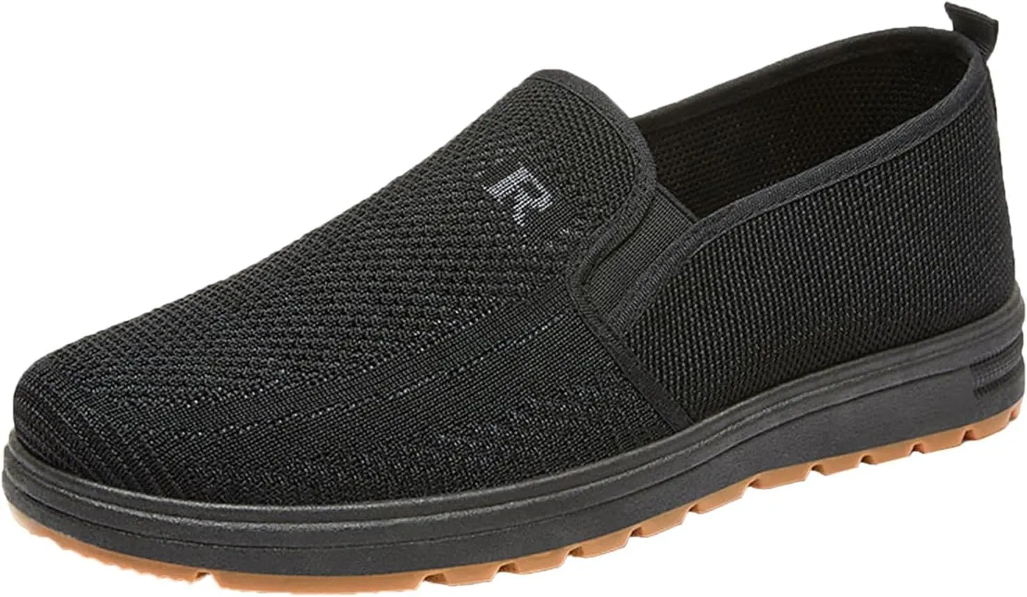 Fashion Spring and Summer Men Casual Shoes Flat Soft Bottom Mesh Breathable Slip On Comfortable Solid Forum Shoes
