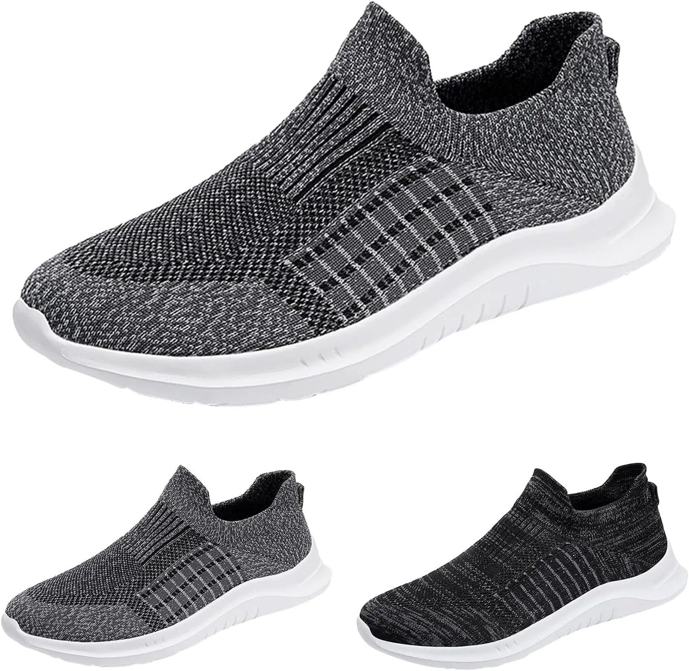 Fashion Spring and Summer Men Sports Shoes Flat Bottom Lightweight Mesh Breathable Slip On Sneaker Ornament for Men