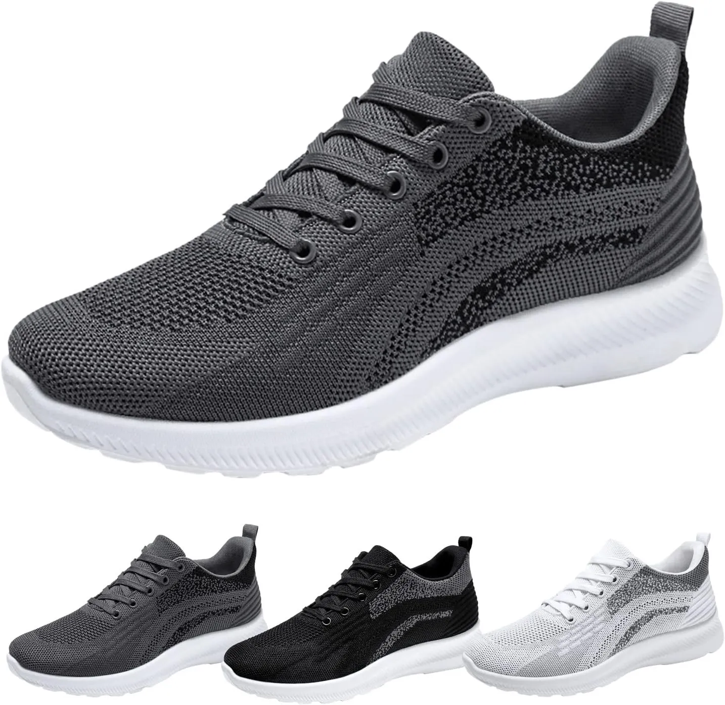 Fashion Spring and Summer Men Sports Shoes Flat Soft Bottom Mesh Breathable Comfortable Lace Up Sneaker Shelves for Men