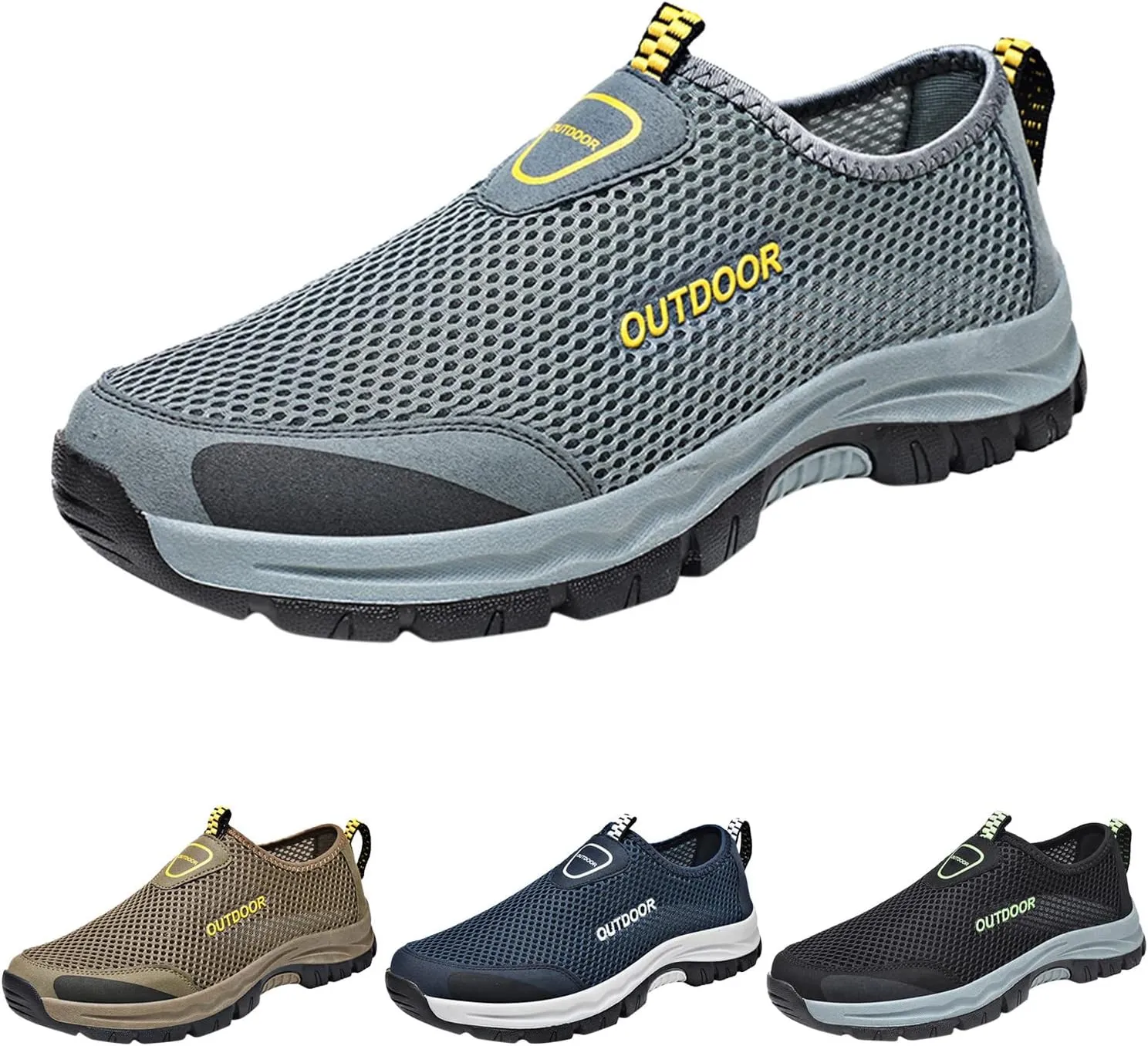 Fashion Spring and Summer Men Sports Shoes Hiking Shoes Hollow Mesh Breathable Slip On Sneaker Organizer for Men