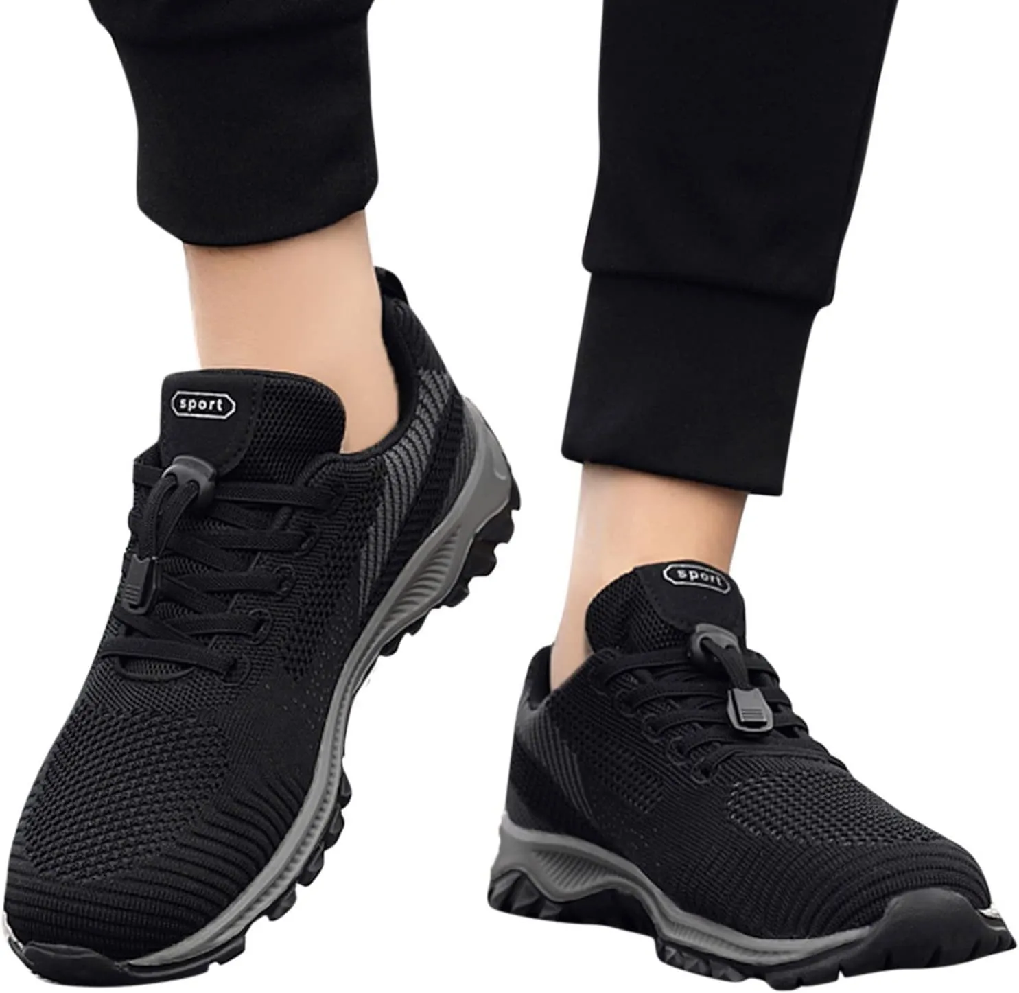 Fashion Summer and Casual Men Sports Shoes Non Slip Mesh Breathable Solid Color Mens Sneaker Socks