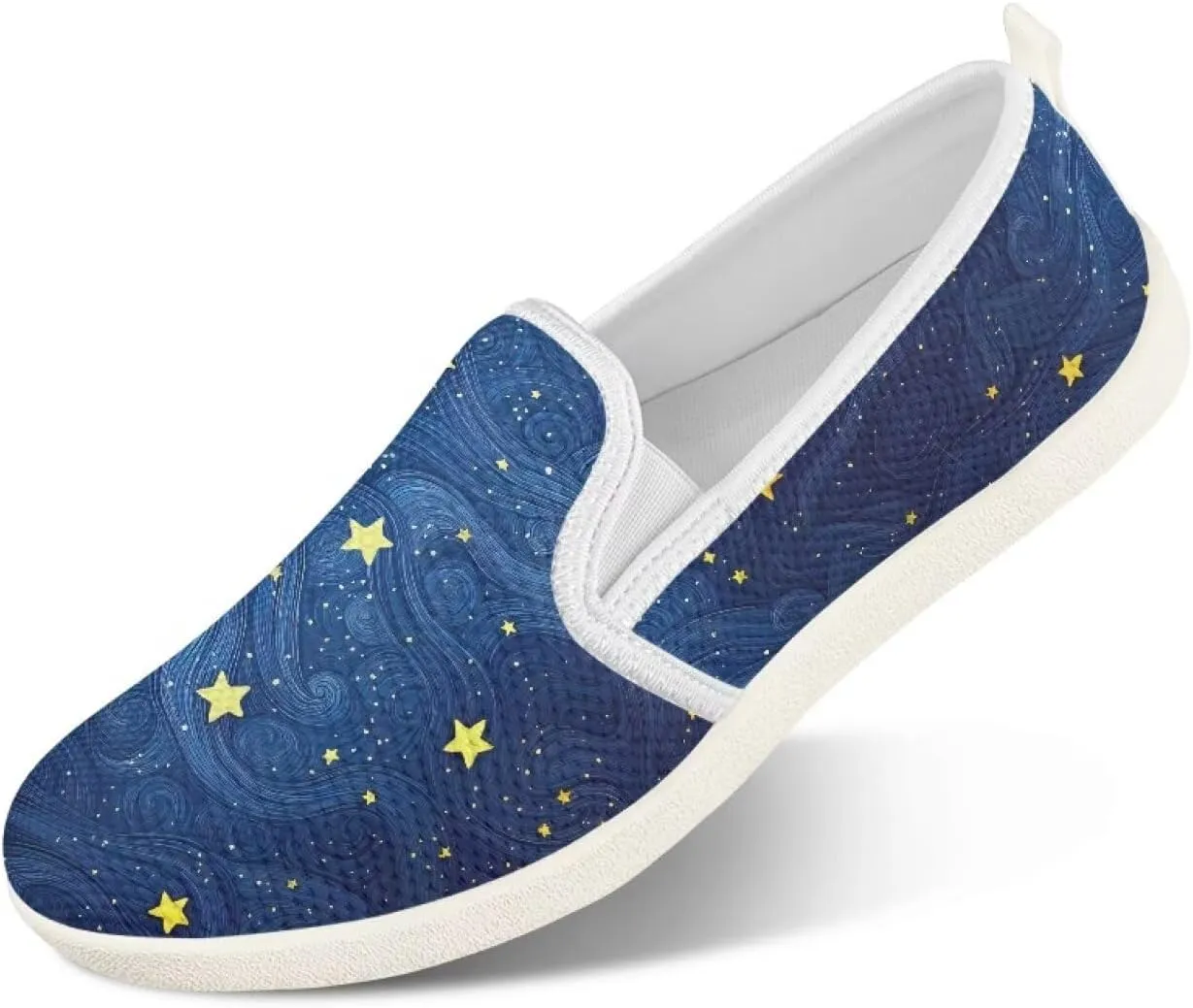Fashion Wide Barefoot for Women Printing Shoes Lightweight Walking Casual Slip Ons Comfortable Art Painted Soft Shoes US Size 6-11
