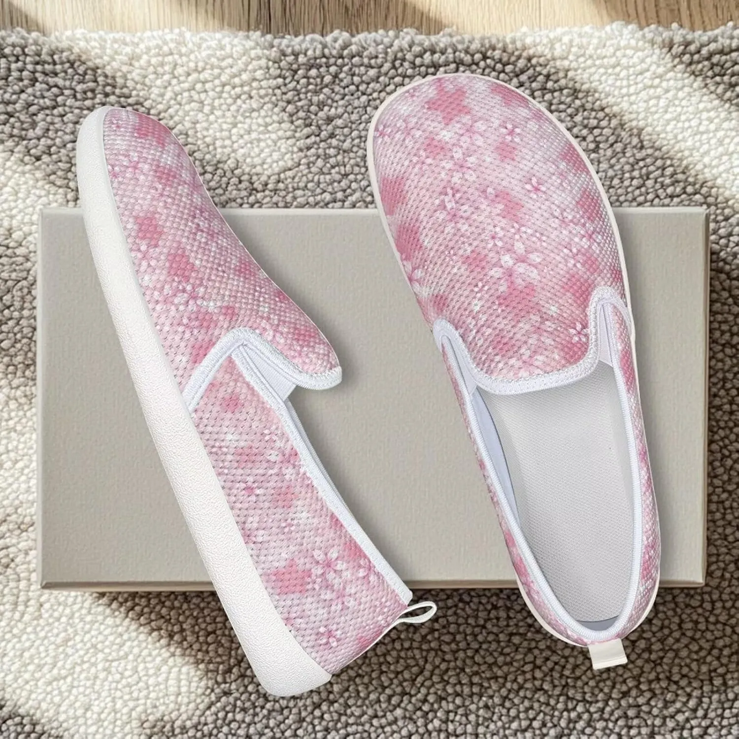 Fashion Wide Barefoot for Women Printing Shoes Lightweight Walking Casual Slip Ons Comfortable Art Painted Soft Shoes US Size 6-11