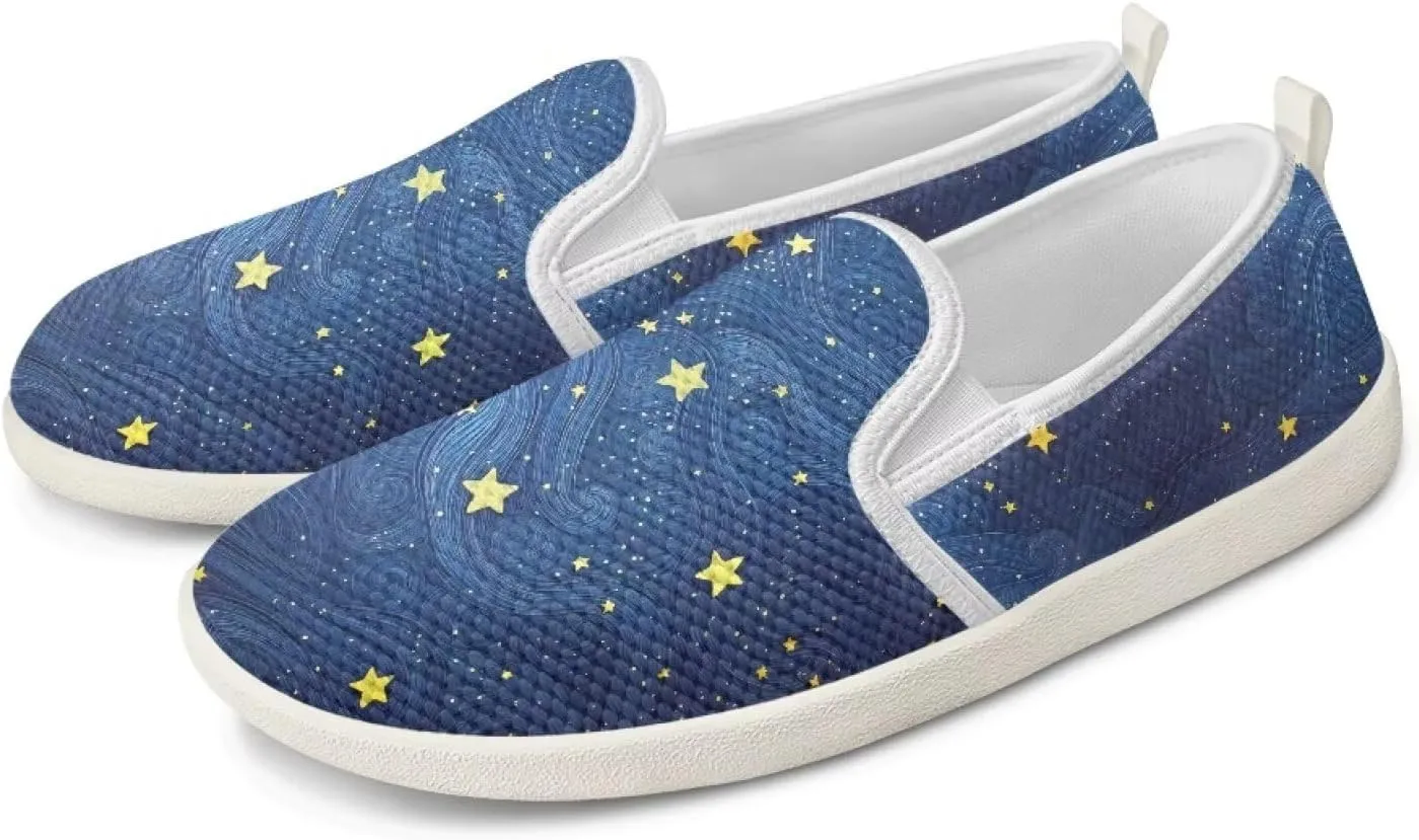 Fashion Wide Barefoot for Women Printing Shoes Lightweight Walking Casual Slip Ons Comfortable Art Painted Soft Shoes US Size 6-11