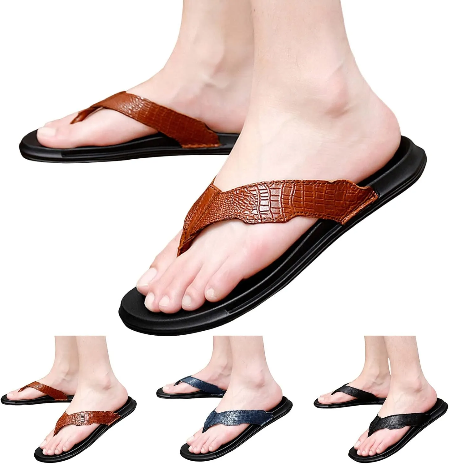 Flip Flops for Men Mens Thong Sandals Indoor and Outdoor Beach Flip Flop Water Sandals Mens Flip Flops
