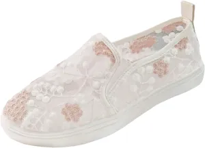 Floral Embroidery Sneakers Breathable Sheer Mesh Sneakers Lightweight Lace Mesh Casual Shoes Fashion Sneakers for Women 2024 Shoes Arch Support Comfortable Sneakers Dressy Walking Sneakers