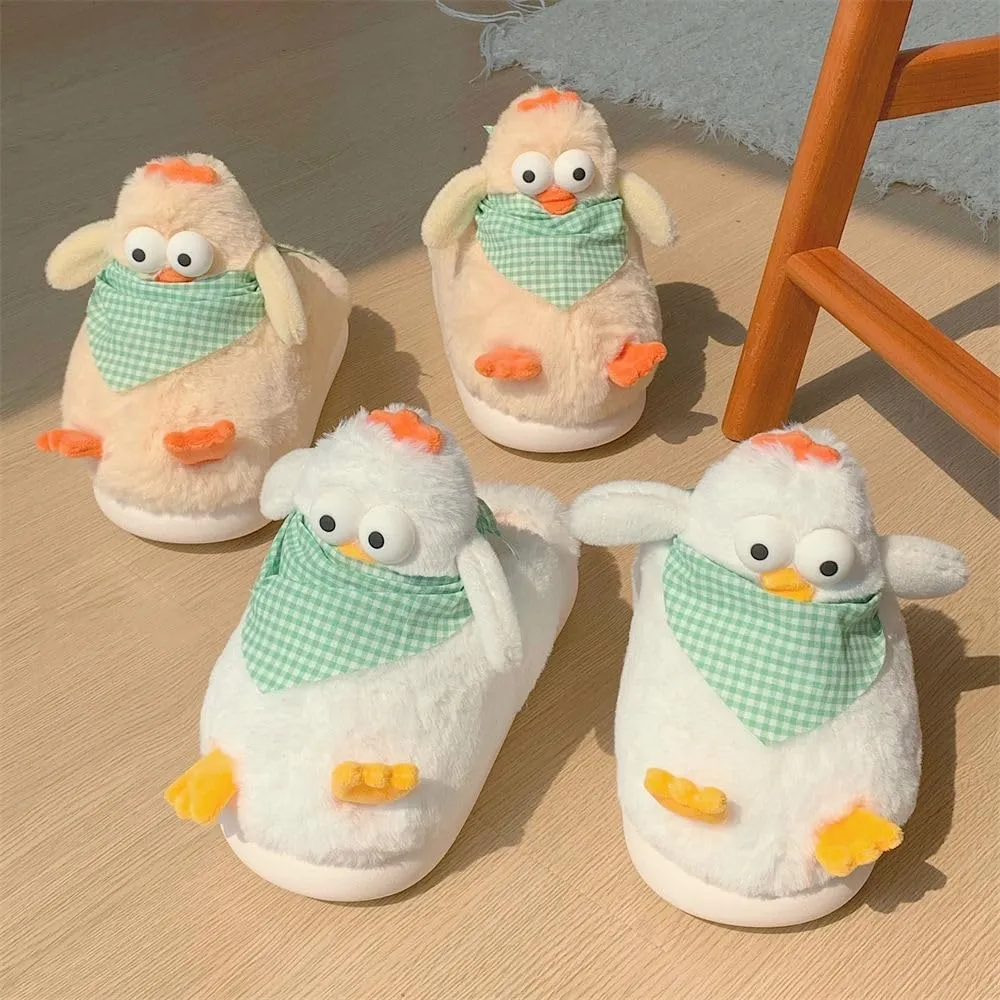 Funny Chicken Plush Slippers for Women Adults Cute Animal slippers