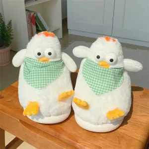 Funny Chicken Plush Slippers for Women Adults Cute Animal slippers
