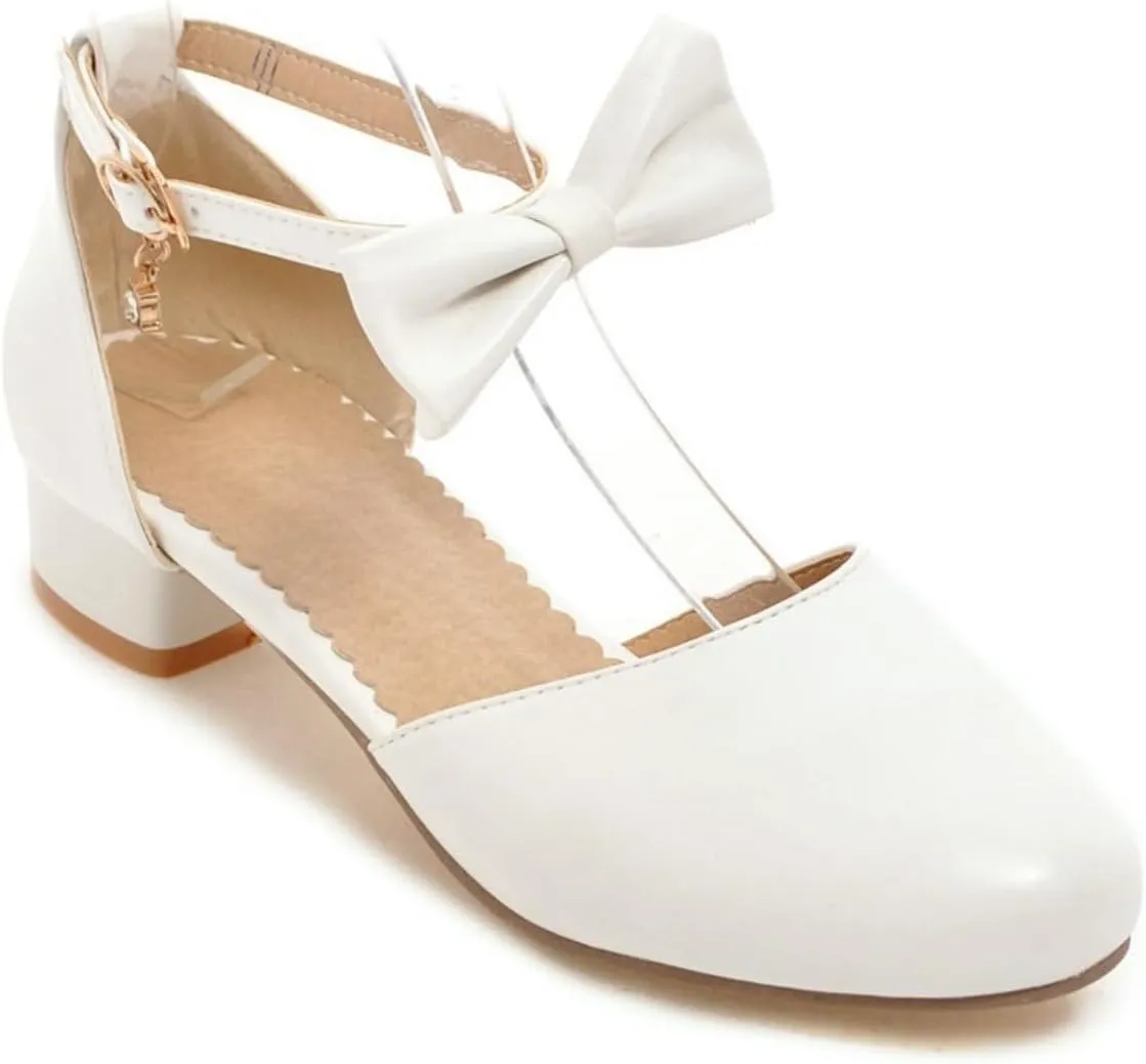 Girls Kids Bow Sandals High Heel Dress Dance Shoes Little Kid Summer Outdoor Light Loafers Comfy Trendy Casual Shoes