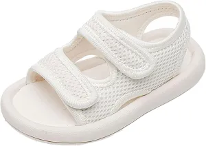 Girls Kids Memory Foam Wide Sandals Open Toe Flat Soft Summer Shoes Casual Light Comfy Soft Shower Shoes Slip On Trendy