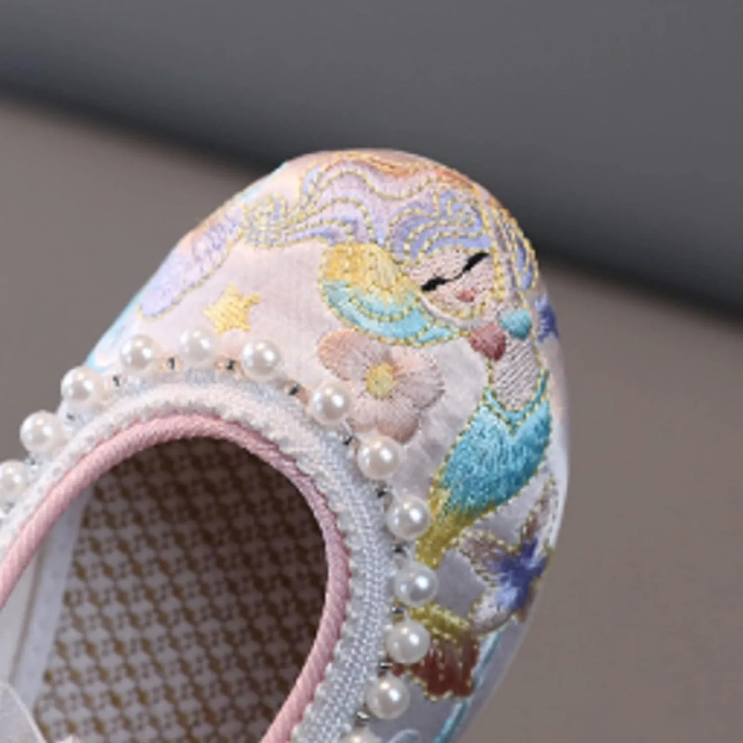 Girls Kids Pearl Princess Shoes Toddler Flat Wide Cr𝐢b Sandals Summer Outdoor Dress Loafers Cute Ankle Trendy Shoes