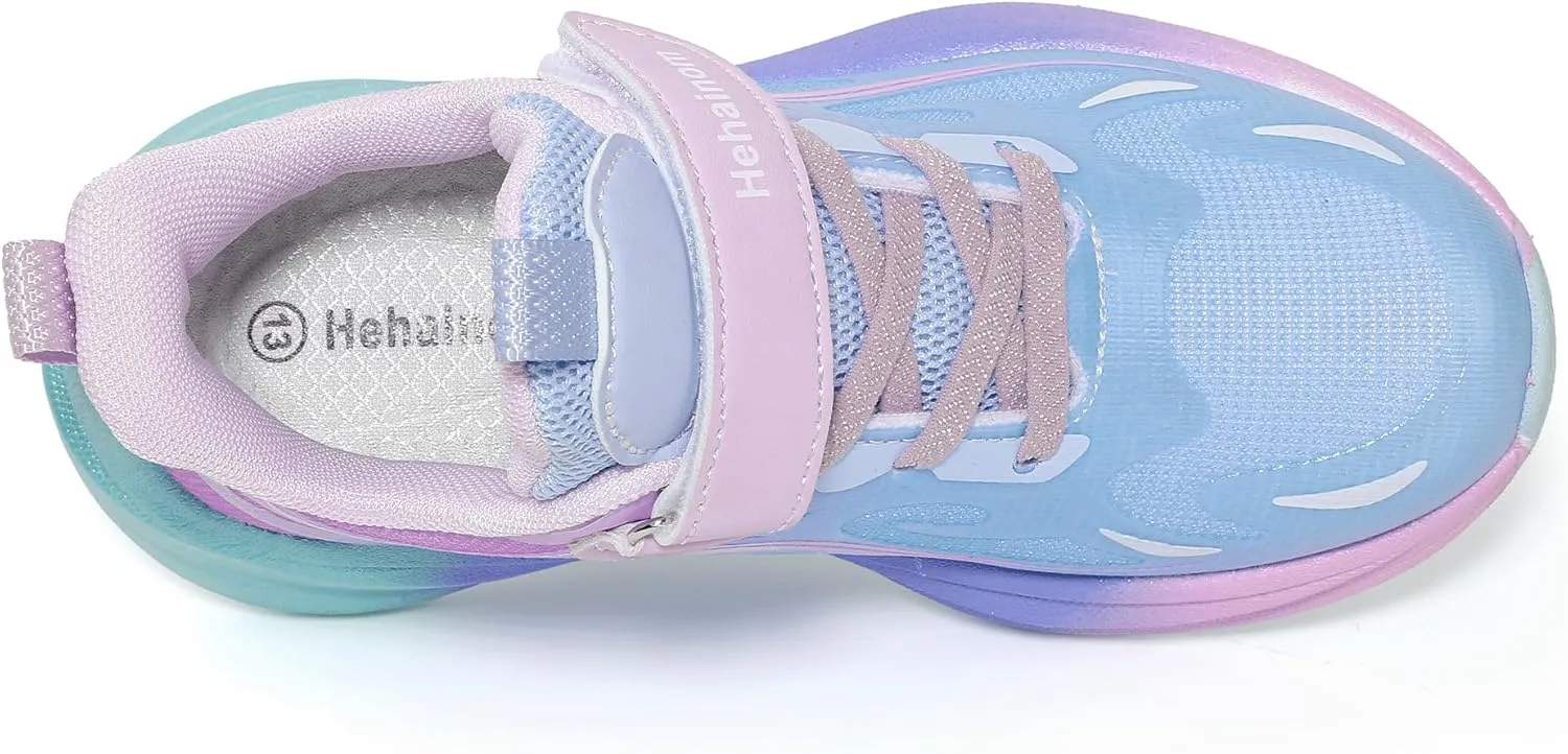 Hehainom Girls Kids Sneaker Boys Girls Running Tennis Shoes Sparkle Lightweight Breathable Sport Athletic Girls Shoes
