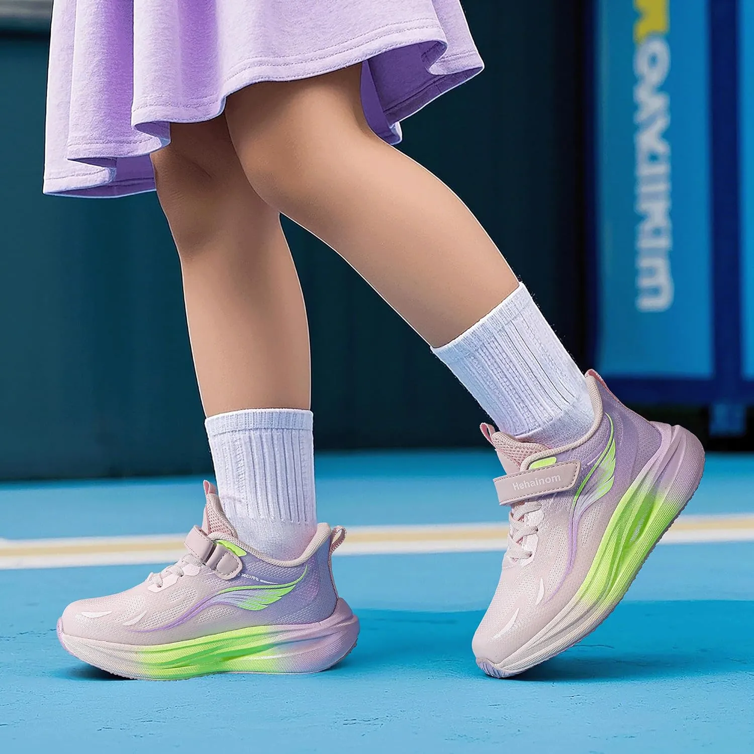 Hehainom Girls Kids Sneaker Boys Girls Running Tennis Shoes Sparkle Lightweight Breathable Sport Athletic Girls Shoes