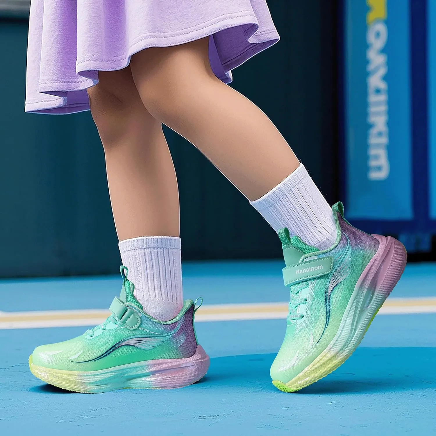 Hehainom Girls Kids Sneaker Boys Girls Running Tennis Shoes Sparkle Lightweight Breathable Sport Athletic Girls Shoes