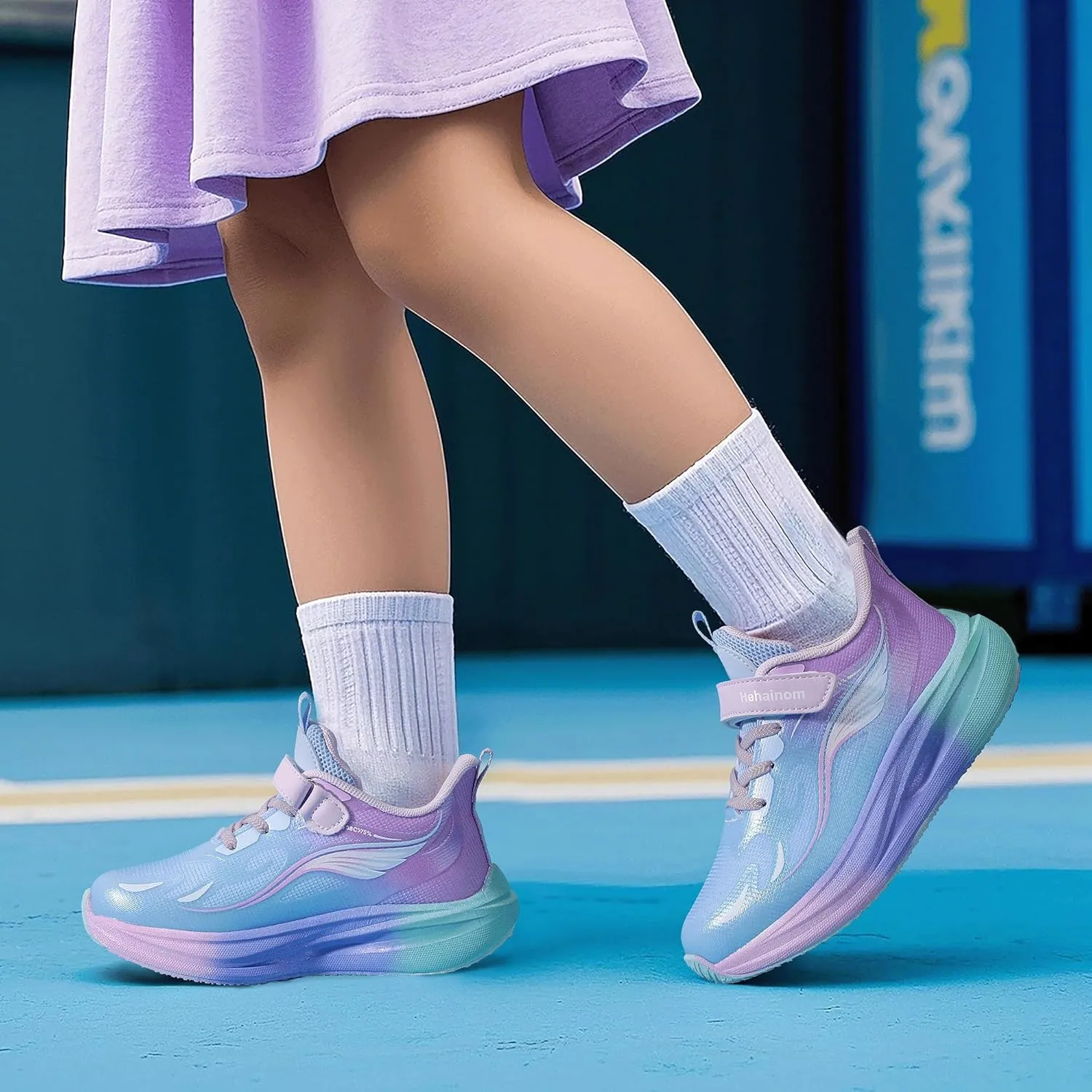 Hehainom Girls Kids Sneaker Boys Girls Running Tennis Shoes Sparkle Lightweight Breathable Sport Athletic Girls Shoes
