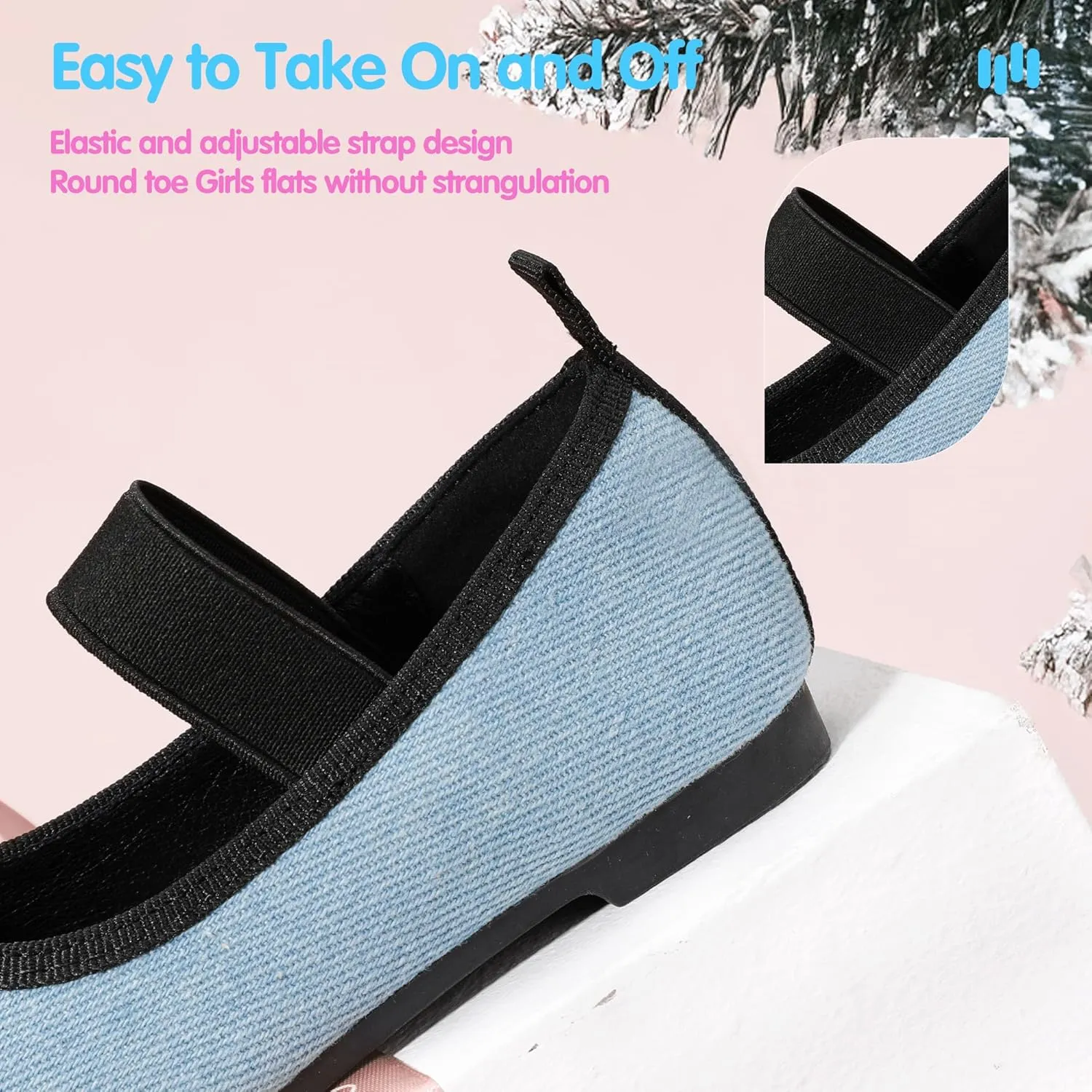 Hehainom Toddler Girls Dress Shoes Flower Girl Toddler Flats Wedding Church Party Bow Little Kids Mary Jane Shoes