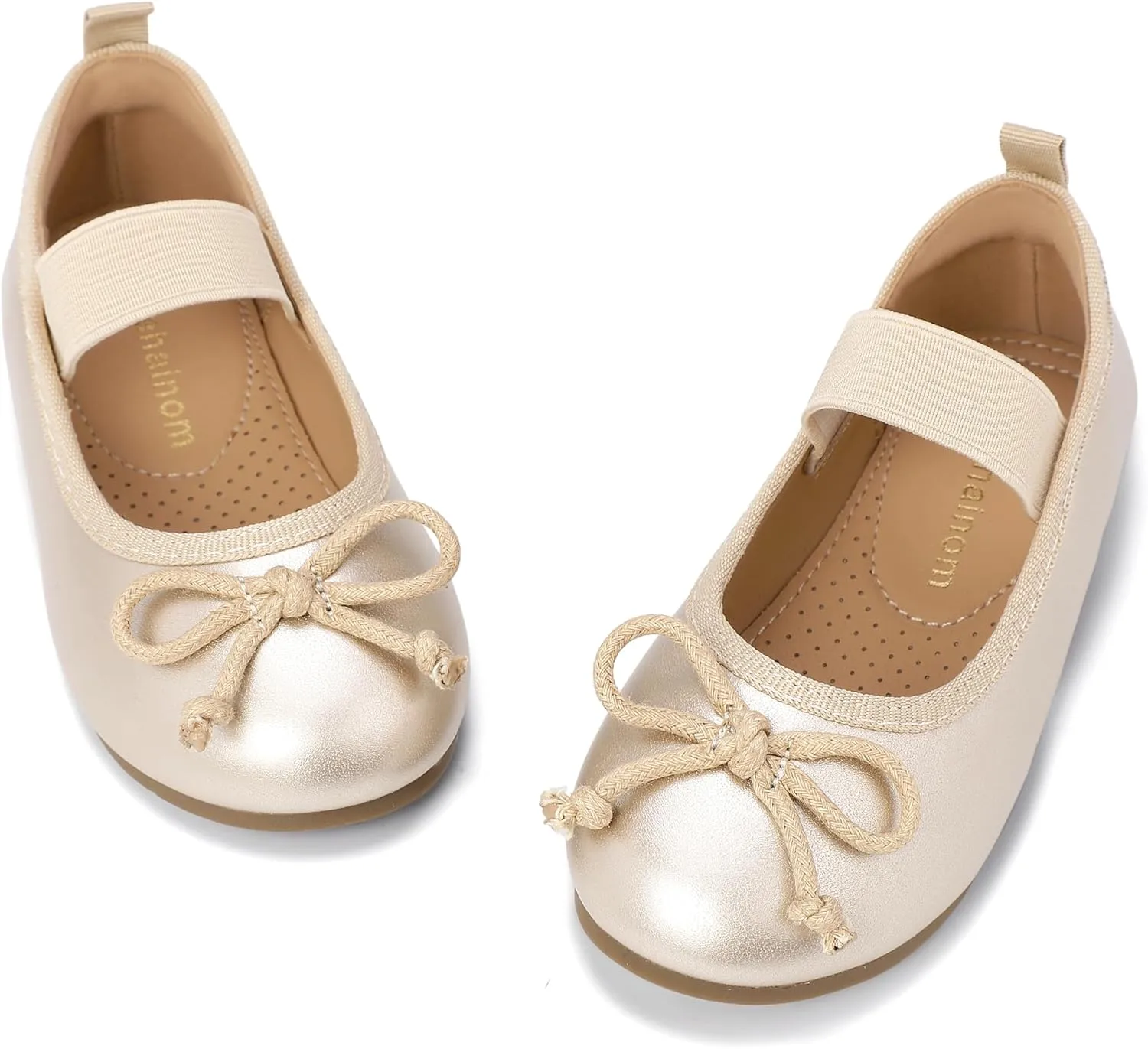 Hehainom Toddler Girls Dress Shoes Flower Girl Toddler Flats Wedding Church Party Bow Little Kids Mary Jane Shoes