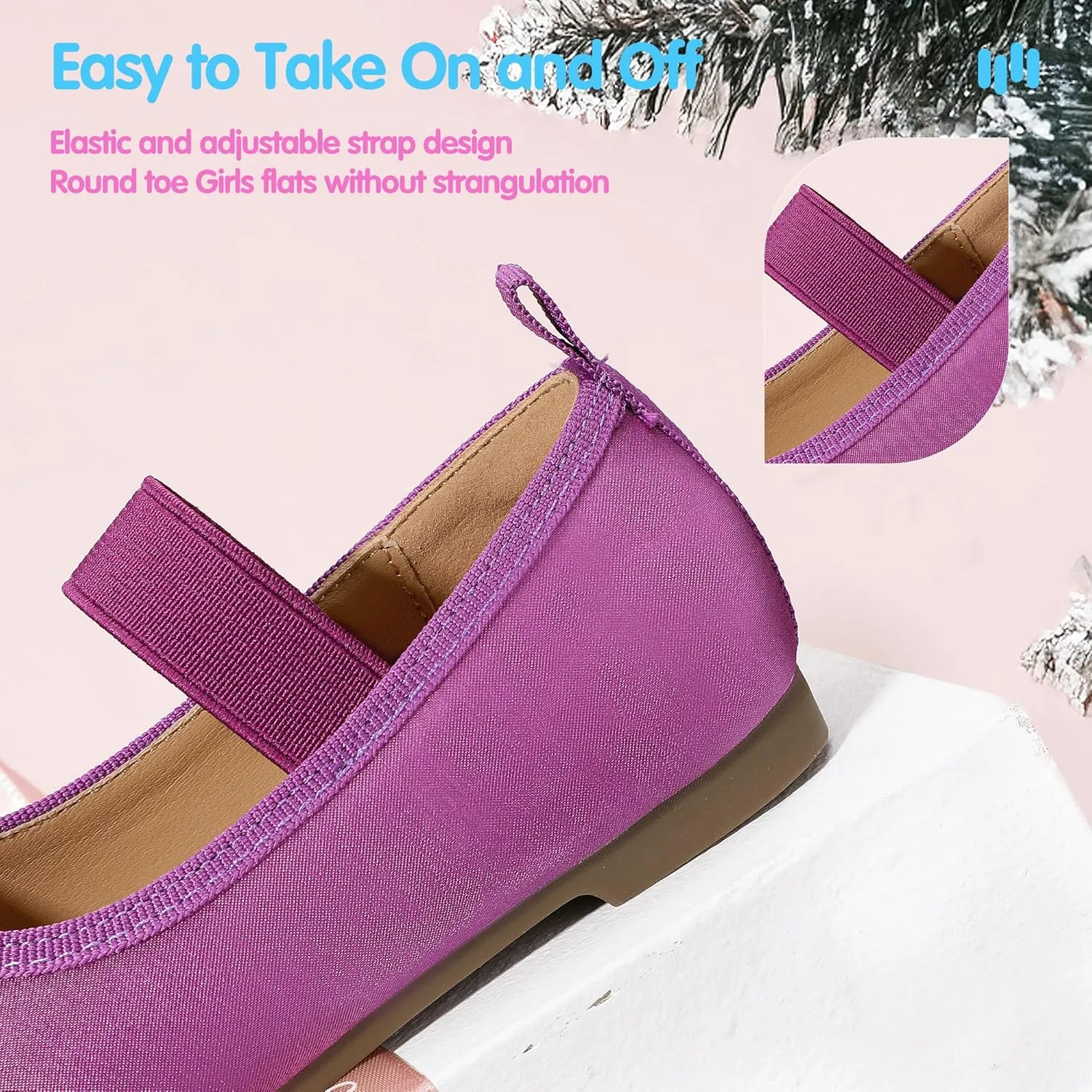 Hehainom Toddler Girls Dress Shoes Flower Girl Toddler Flats Wedding Church Party Bow Little Kids Mary Jane Shoes