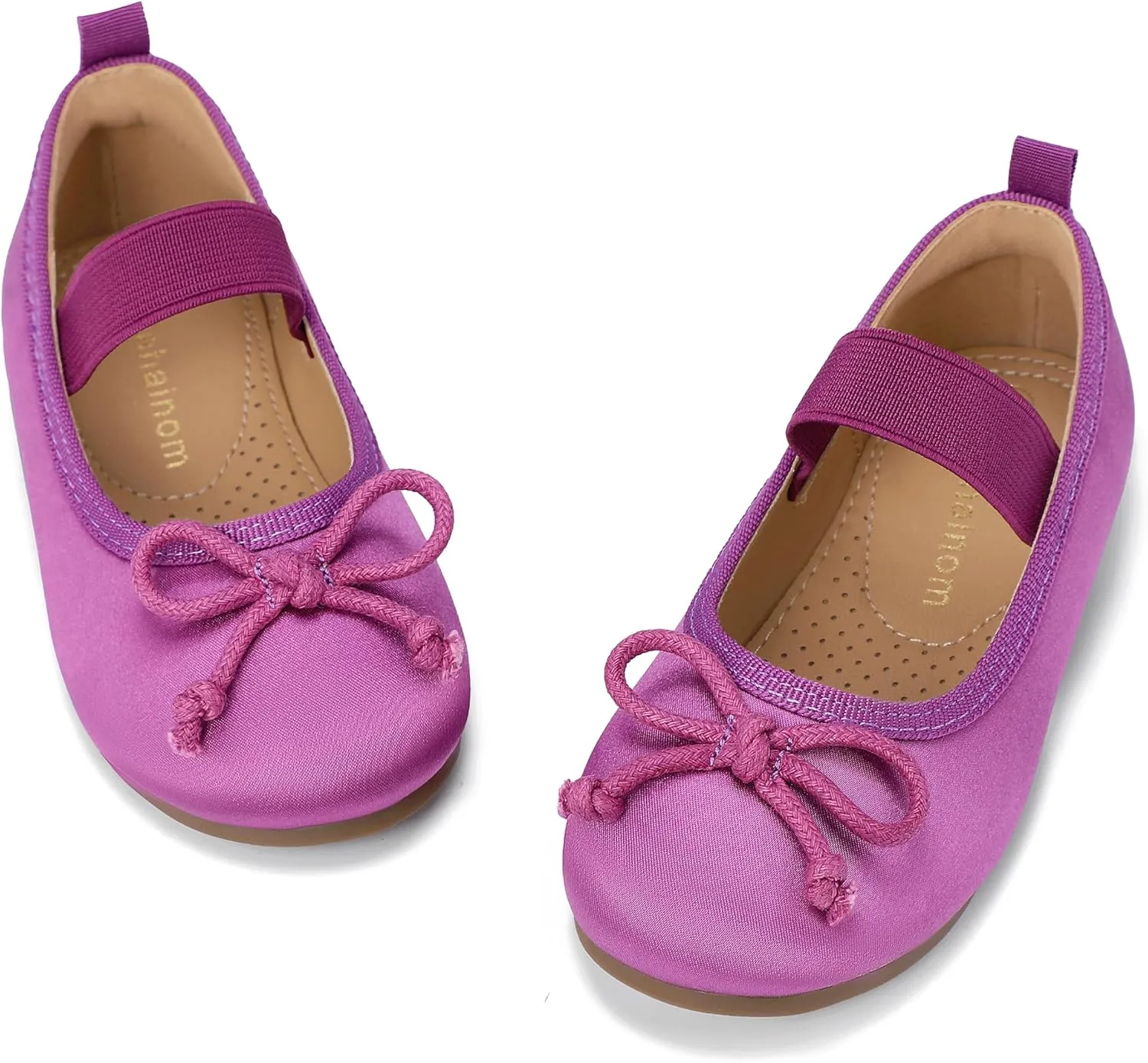 Hehainom Toddler Girls Dress Shoes Flower Girl Toddler Flats Wedding Church Party Bow Little Kids Mary Jane Shoes
