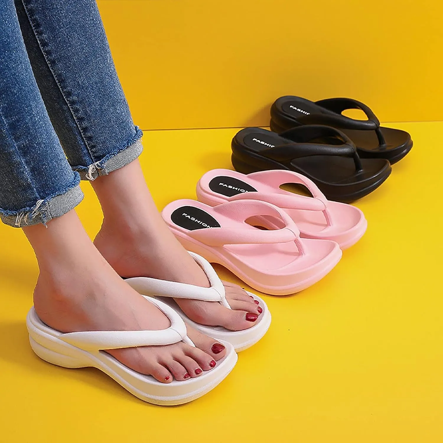 Indoor Slippers Non Slip Quick Drying Bathroom Slippers for Women Men Massage Pool Slides with Arch Support