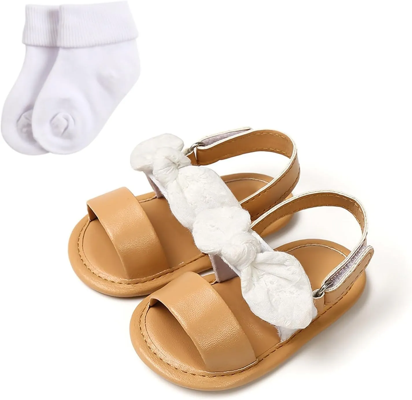 Infant Baby Shoes Boys And Girls Sandals Flat Soles Light Breathable Comfortable Hook Loop Bow With Kids Swim Shoes