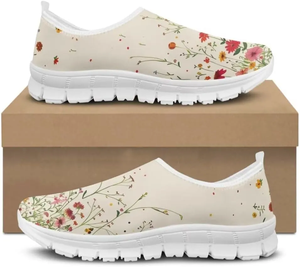 Jeiento Breathable Mesh Walking Shoes for Women Slip-On Loafers Outdoor Running Sneaker Comfort Footwear Trainers Mesh Shoes Walking Flat Shoes