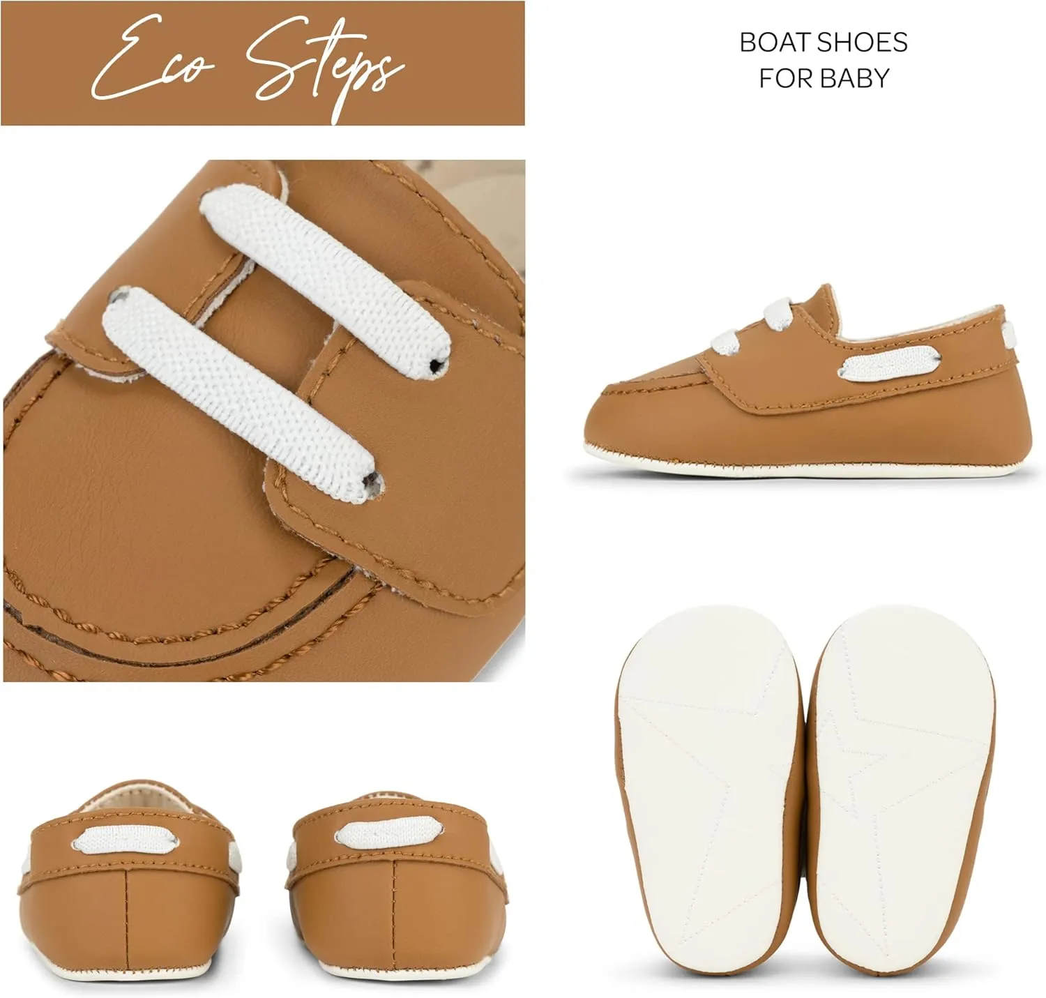 JuJuBe Boat Shoes for Babies & Infants - Machine Washable Vegan Leather Nautical Slip-Ons