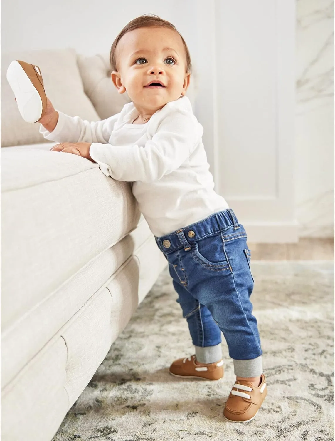 JuJuBe Boat Shoes for Babies & Infants - Machine Washable Vegan Leather Nautical Slip-Ons