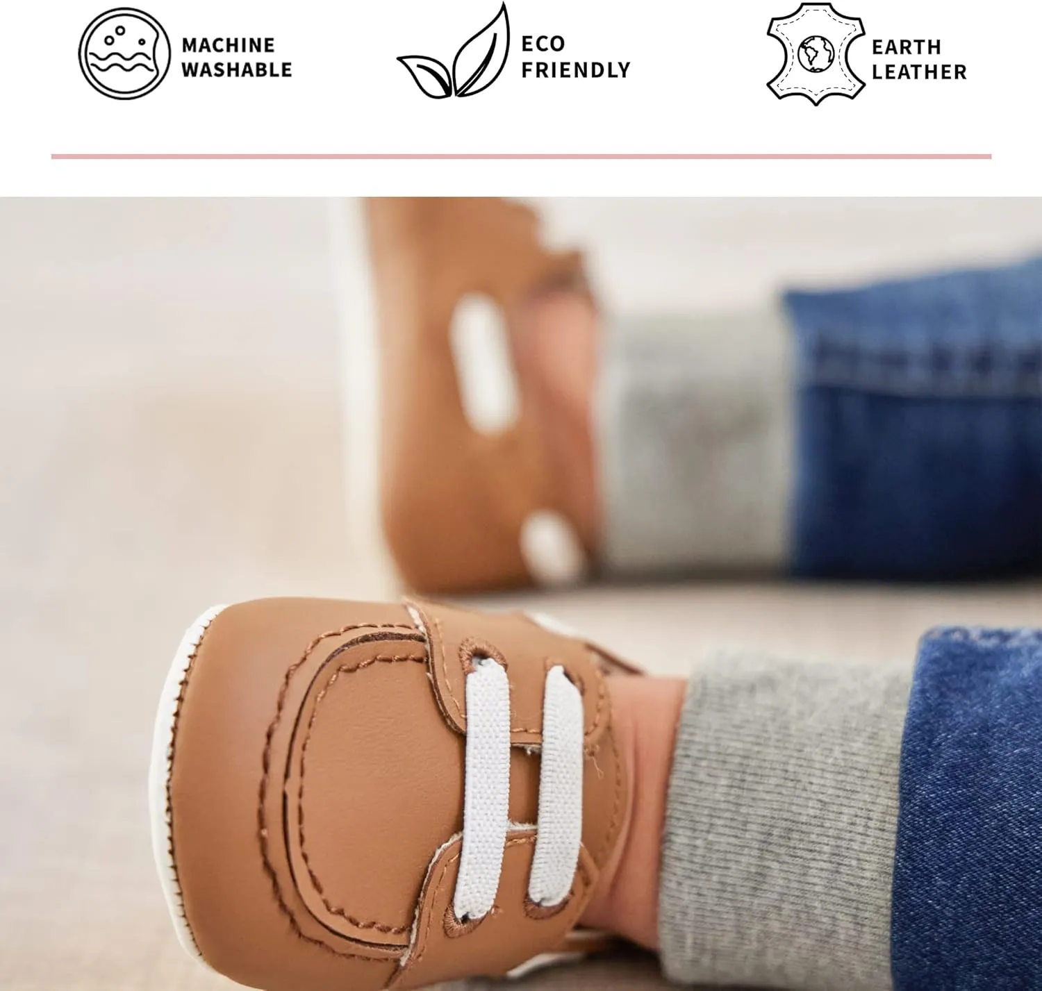 JuJuBe Boat Shoes for Babies & Infants - Machine Washable Vegan Leather Nautical Slip-Ons