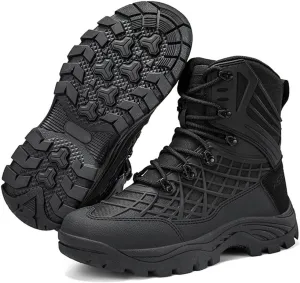 Kervaky Men's military boots, men's tactical boots, breathable and anti slip men's boots, high top shoes, hiking boots, combat boots