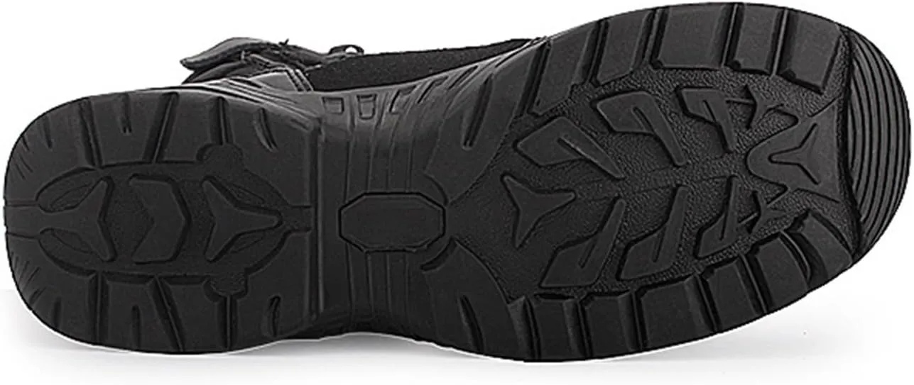 Kervaky Men's tactical boots, high top combat boots, waterproof and breathable, side zippered hiking boots, desert boots