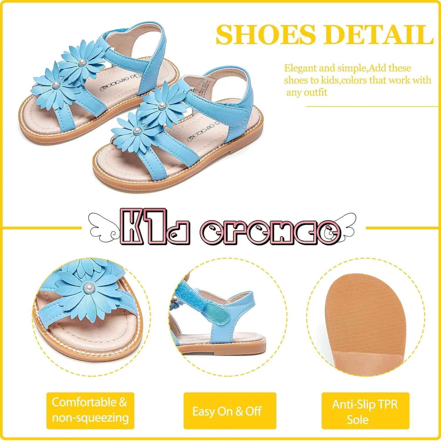 Kiderence Toddler Girls Sandals Little Girls Kids Shoes Girls Sandals Toddler