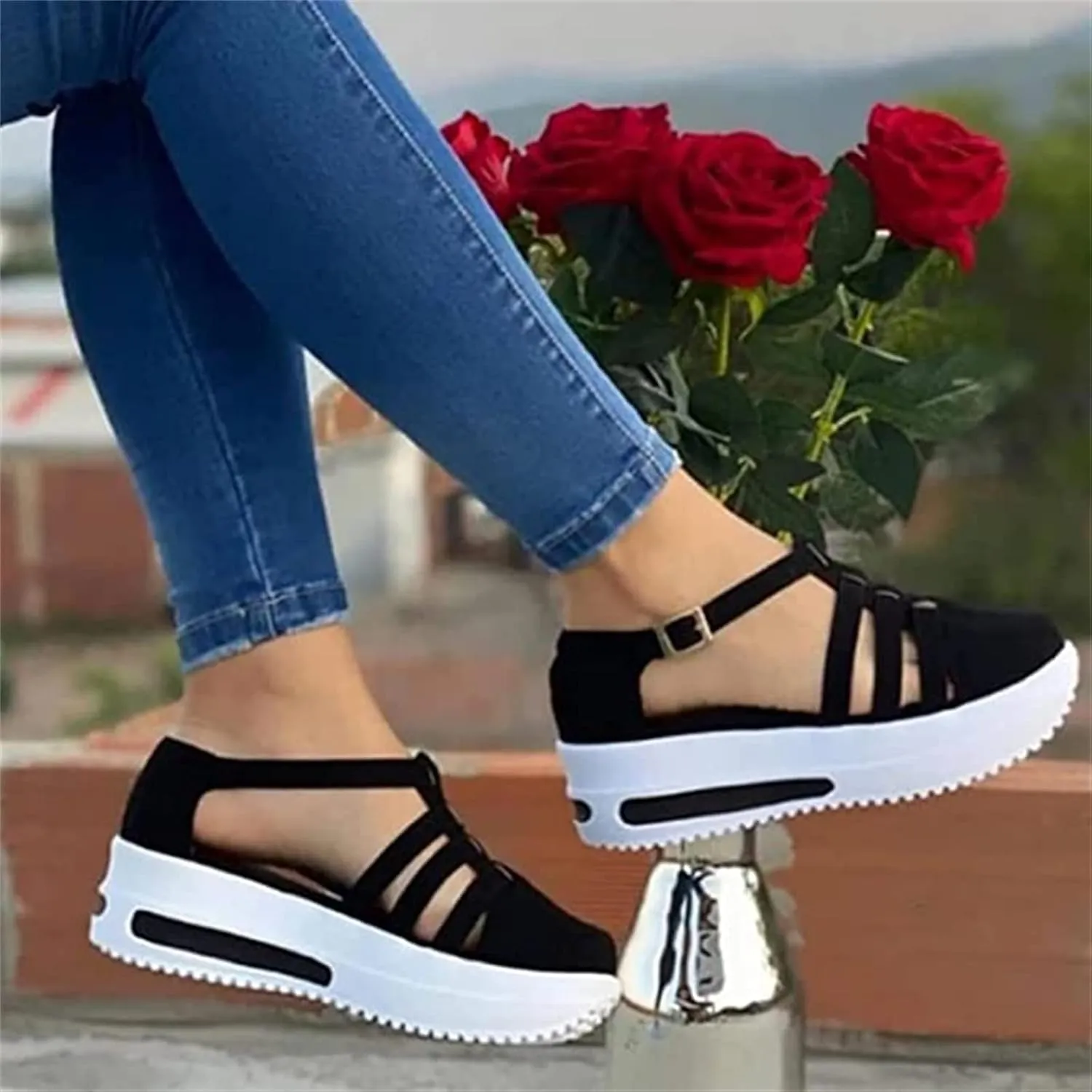 Ladmiple Shoes For Women Sneakers Slip Ons Lace ups Casual Leather Walking Shoes Summer Fashion Platform Flats Loafers