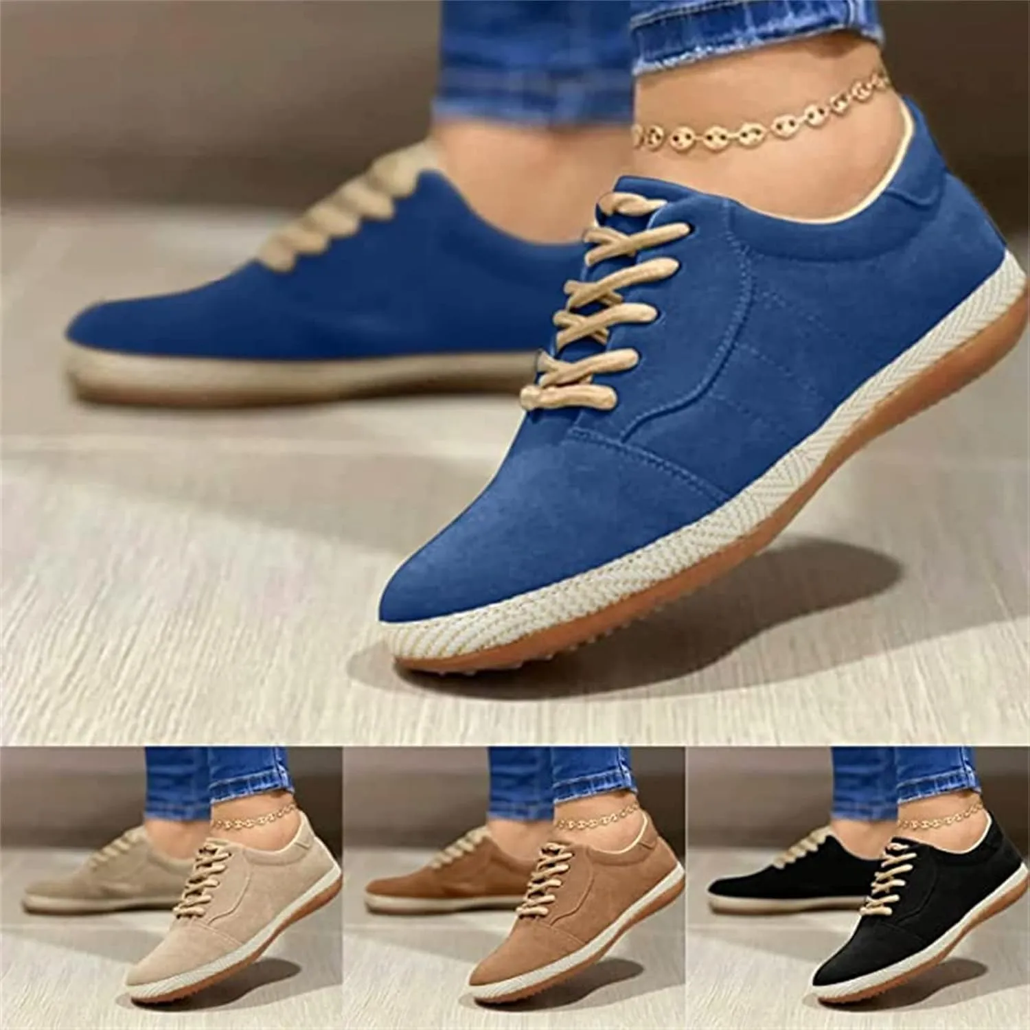 Ladmiple Shoes For Women Sneakers Slip Ons Lace ups Casual Leather Walking Shoes Summer Fashion Platform Flats Loafers