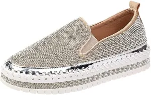 Ladmiple Shoes For Women Sneakers Trendy Lace ups Casual Walking Shoes Summer Fashion Slip On Platform Flats Loafers