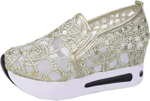 Ladmiple Sneakers For Women Comfortable Shoes Slip On Loafers Platform Shoes Dressy Casual Summer Flats Walking Sneakers