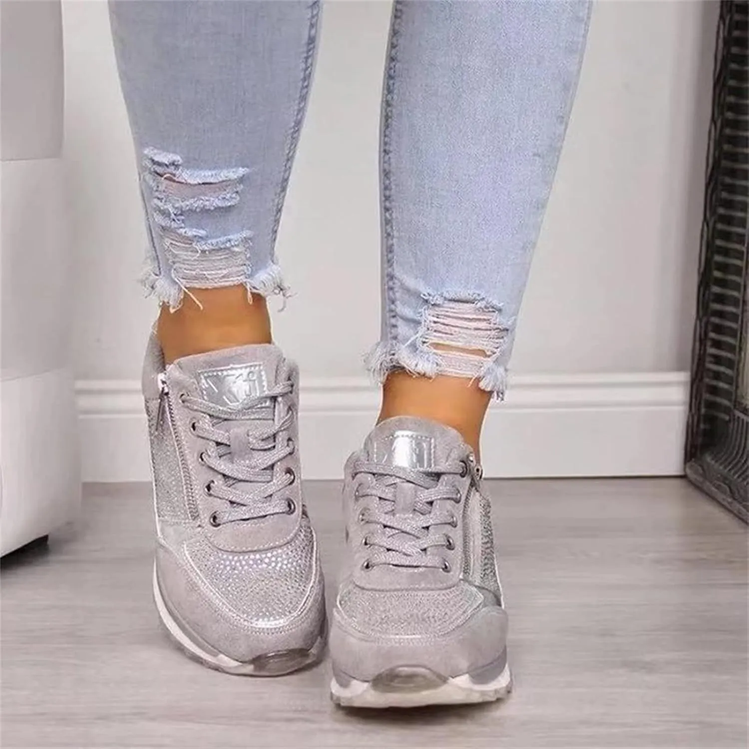 Ladmiple Sneakers For Women Comfortable Shoes Slip On Platform Shoes Fashion Dressy Casual Summer Walking Flats Loafers