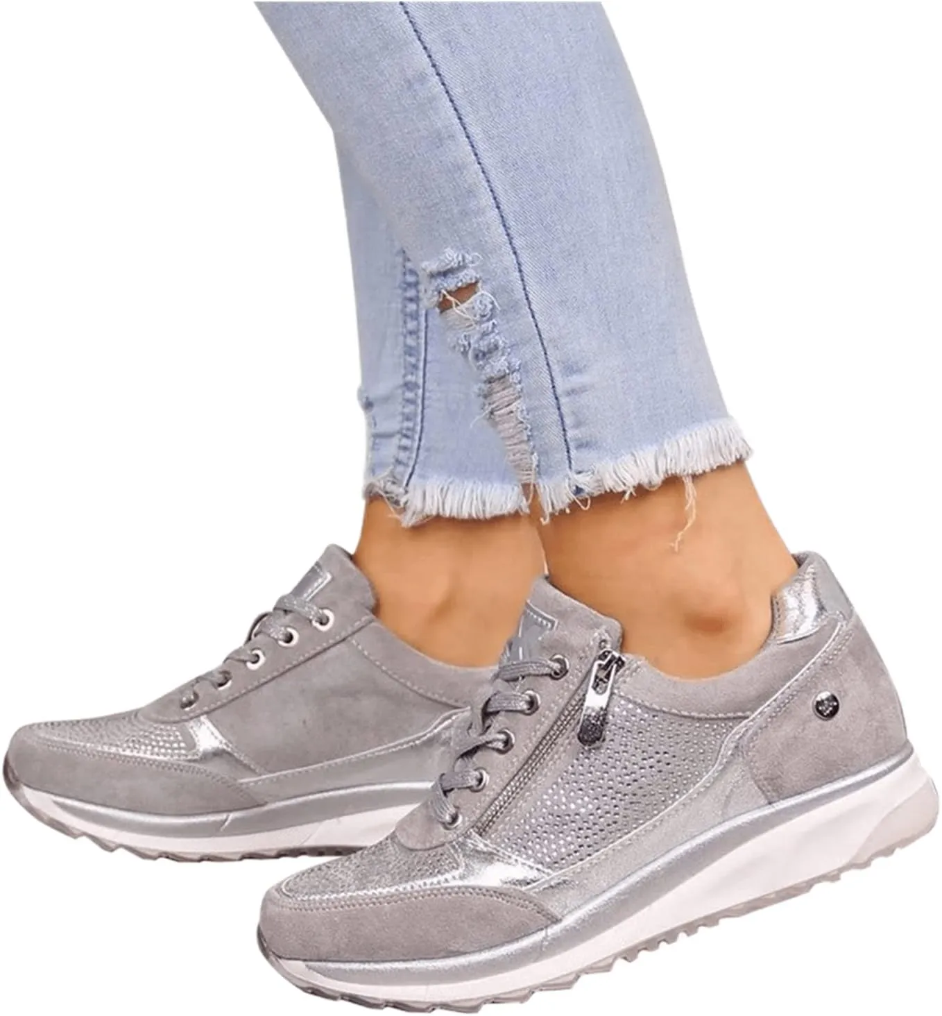Ladmiple Sneakers For Women Comfortable Shoes Slip On Platform Shoes Fashion Dressy Casual Summer Walking Flats Loafers