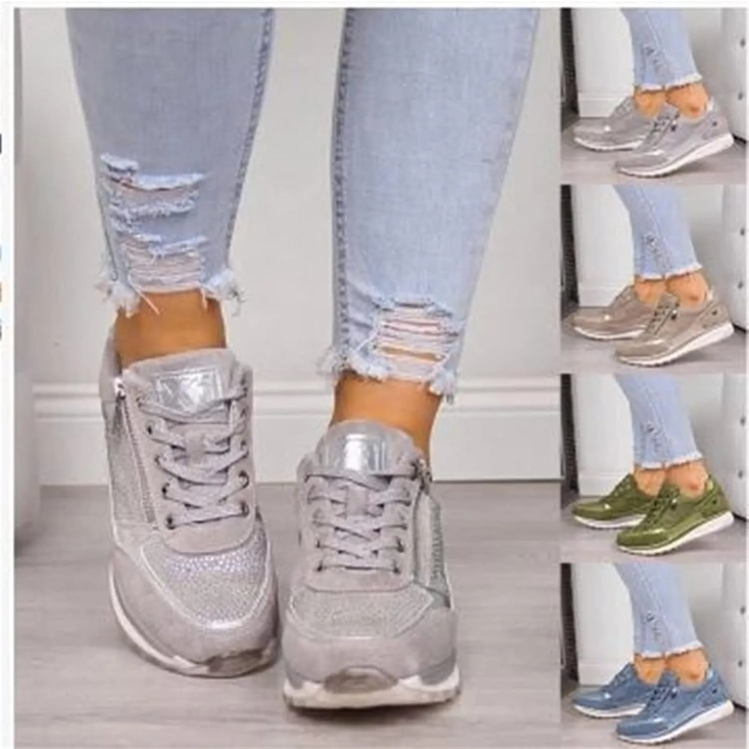 Ladmiple Sneakers For Women Comfortable Shoes Slip On Platform Shoes Fashion Dressy Casual Summer Walking Flats Loafers