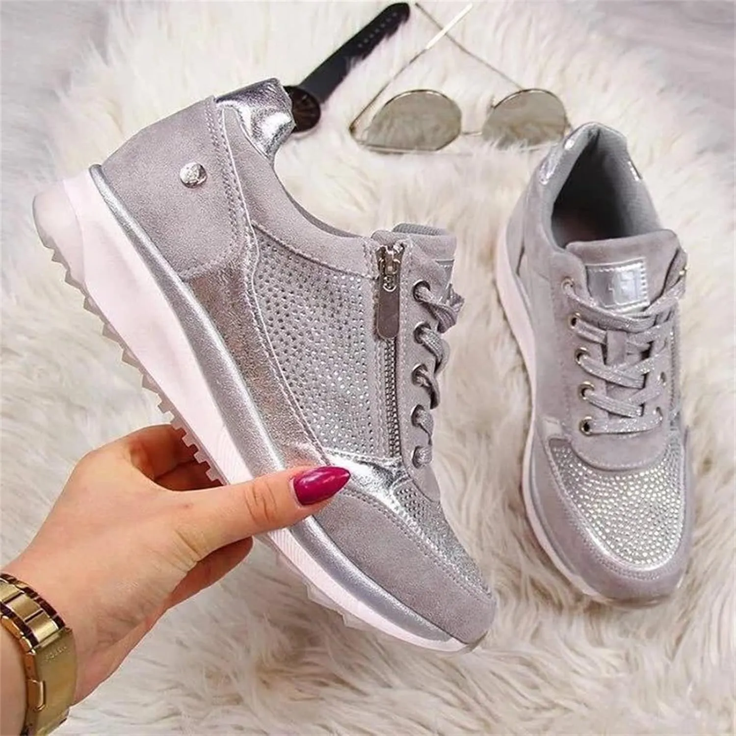 Ladmiple Sneakers For Women Comfortable Shoes Slip On Platform Shoes Fashion Dressy Casual Summer Walking Flats Loafers