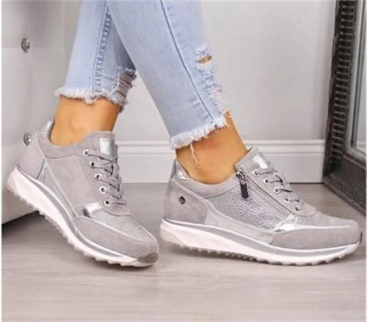 Ladmiple Sneakers For Women Comfortable Shoes Slip On Platform Shoes Fashion Dressy Casual Summer Walking Flats Loafers