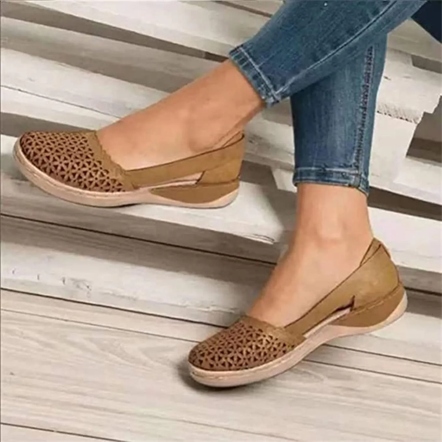 Ladmiple Sneakers For Women Slip On Loafers Comfortable Ladies Fashion Dressy Casual Summer Cute Flats Walking Shoes