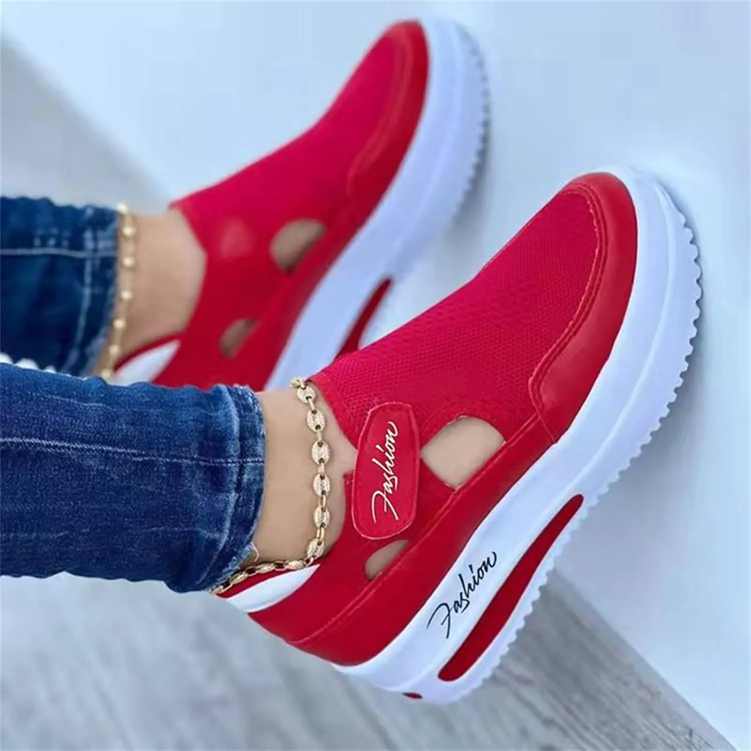 Ladmiple Sneakers For Women Slip On Wide Width Low Top Canvas Walking Shoes Fashion Dressy Casual Summer Flats Loafers