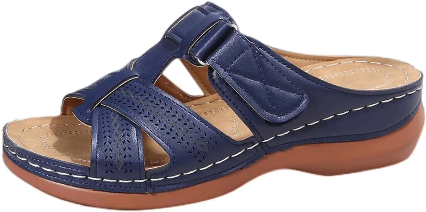 Lausiuoe Comfortable Orthopedic Sandals For Women Dressy Summer Walking Orthotic Flip Flops For Flat Feet with Arch Support