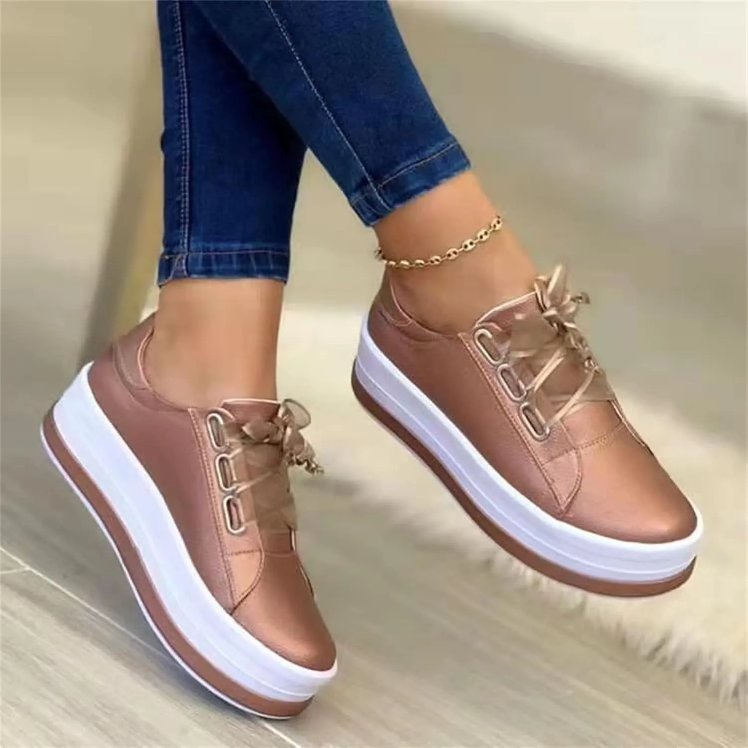 Lausiuoe Sneakers For Women Walking Shoes Comfortable Canvas Sneakers Low Top Fashion Casual Soft Non-Slip Flat Loafers